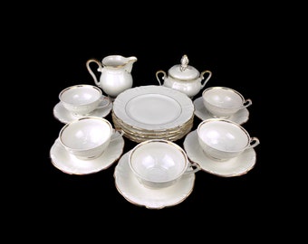 Vintage Porcelain Breakfast Set, Breakfast Dining Set Bavaria Germany, Bavarian Porcelain Coffee Tea Set