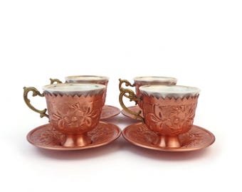 ヴィンテージ銅色のコーヒーセット8点セット - Etsy 日本