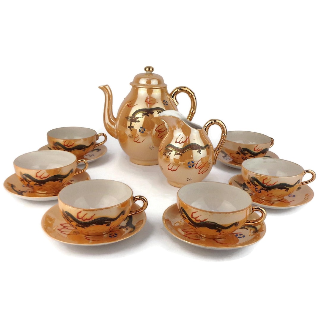 Vintage Porcelain Tea Coffee Set, Chinese Porcelain Coffee Tea Set ...