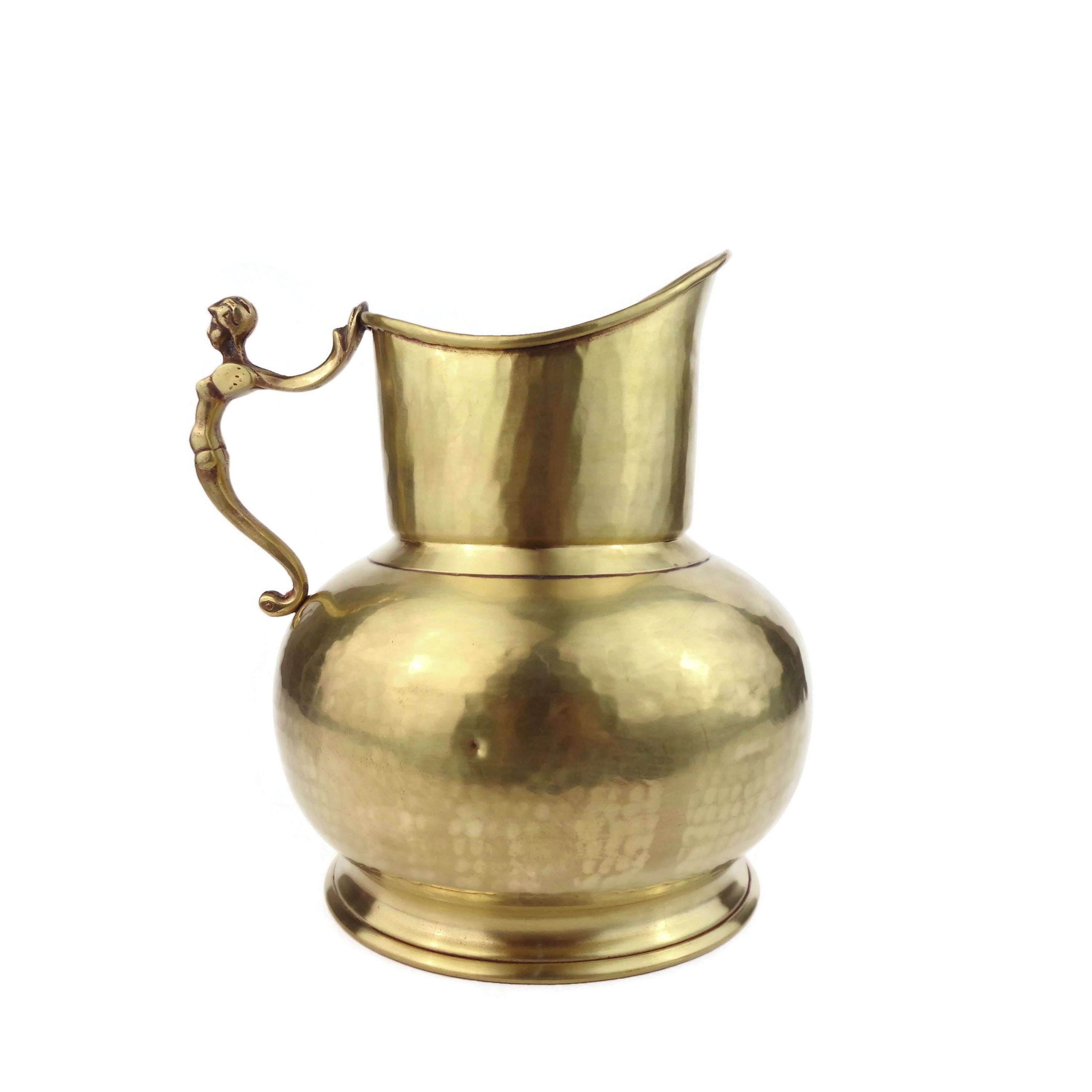Brass Pitcher Vase, Vintage Brass Jug, Large Watering Jug Antwerpen Belgium