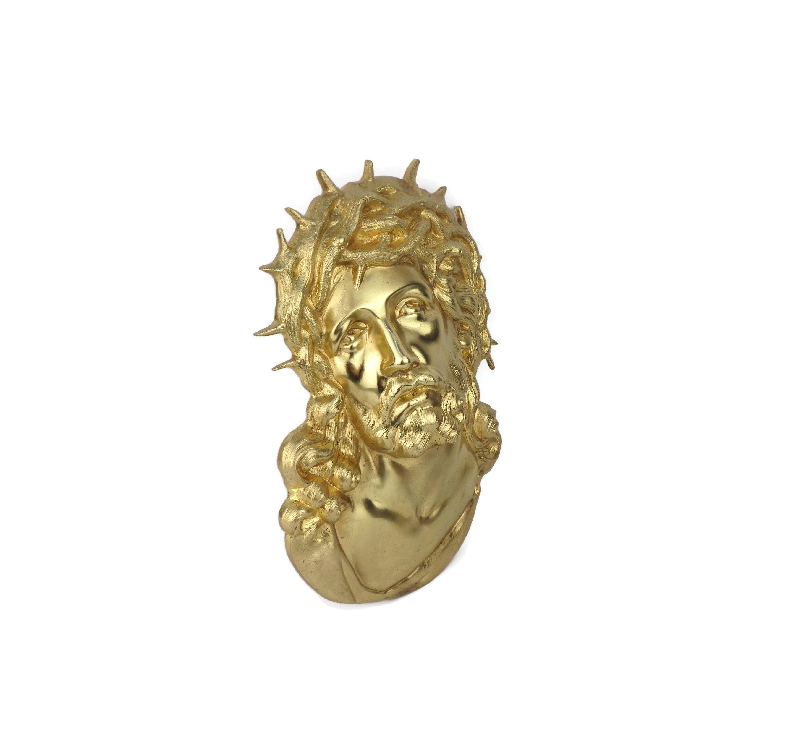 Jesus Christ Brass Plaque, Large Jesus Wall Plaque, Jesus Brass