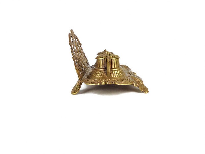 真鍮製 インク壺 アンティーク調　JAPAN ヴィンテージ　訳あり 真鍮製 インク壺 アンティーク調 JAPAN ヴィンテージ 訳あり