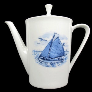 Bavarian Porcelain Teapot, Vintage Porcelain Coffee Tea Pot, German Porcelain Tea Coffee Pitcher