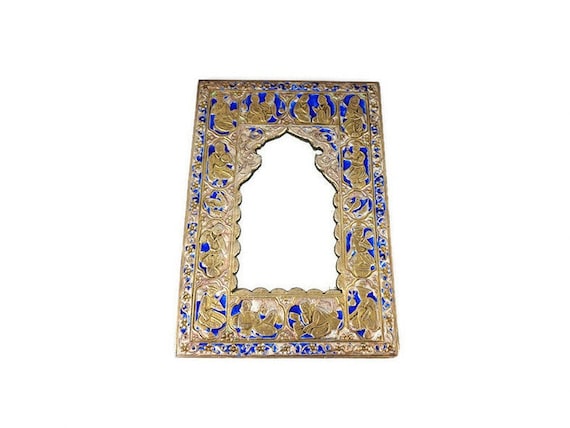Moroccan Brass Wall Mirror, Antique Ornate Wall Mirror Morocco