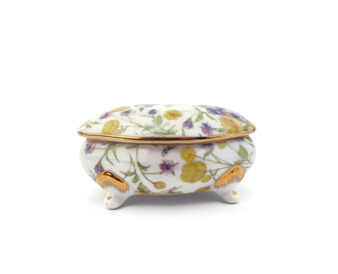 Ceramic Storage Box, Hand Painted Ceramic Candy Box - Etsy