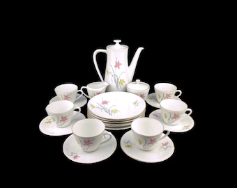 Vintage Porcelain Breakfast Set, Breakfast Dining Set Bavaria Germany, Bavarian Porcelain Coffee Tea Set