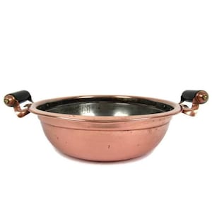 Copper Cooking Pot New York USA, Vintage Copper Pan With Wooden Handles
