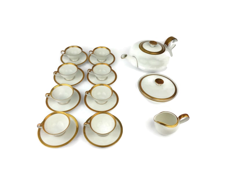 Vintage Porcelain Tea Cooffee Set, Coffee Tea Dining Set Bavaria ...