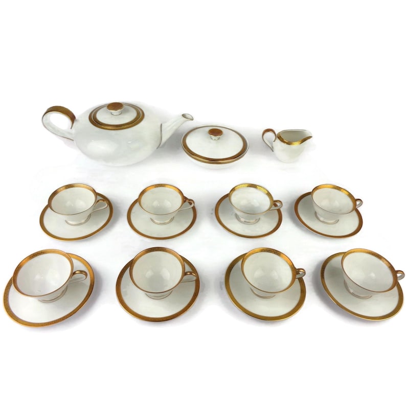 Vintage Porcelain Tea Cooffee Set, Coffee Tea Dining Set Bavaria ...