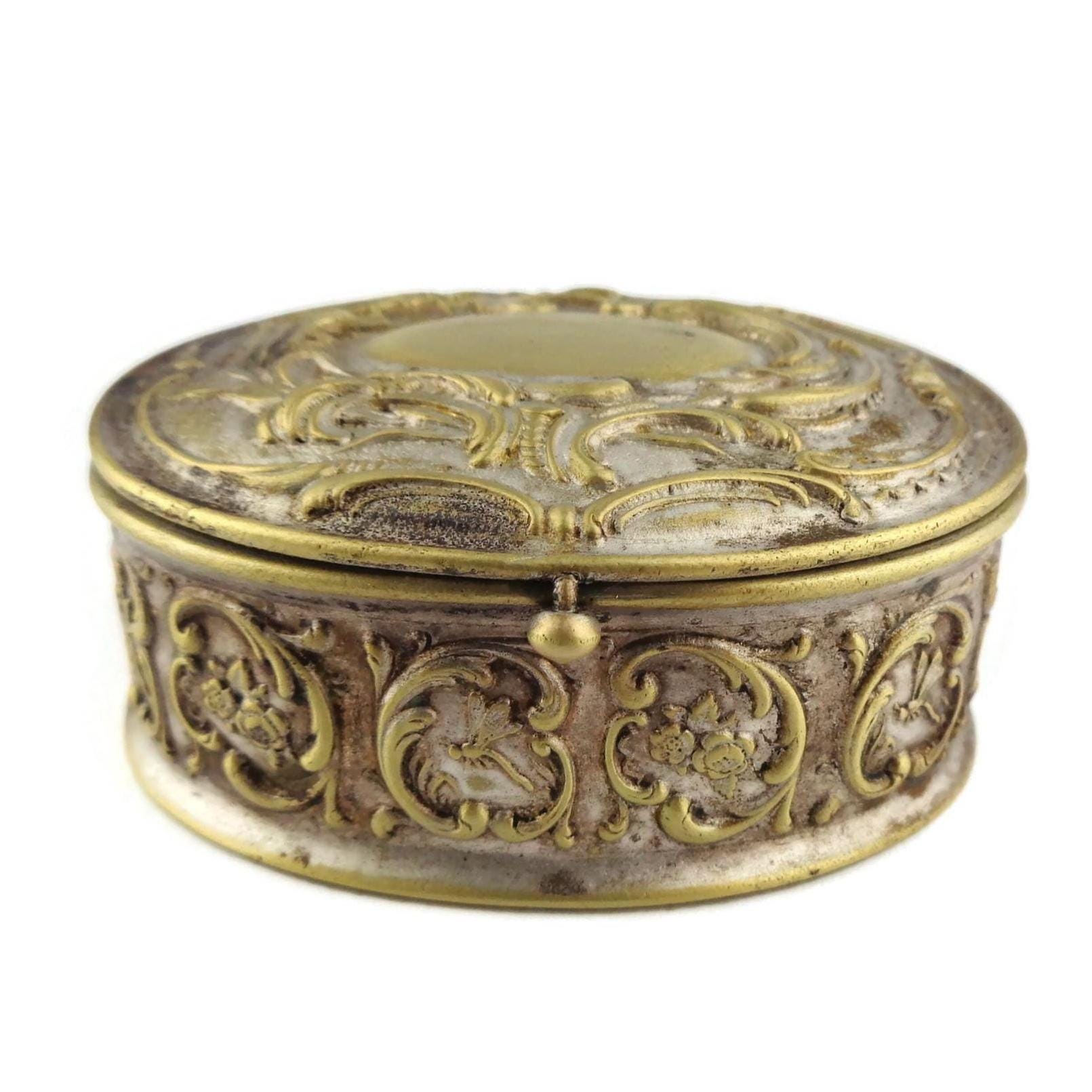 Brass Old Fashioned Jewelry Box Antique Jewelry Box, Rococo Style