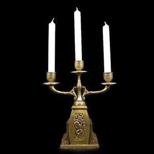 Candelabro antiguo belga, candelabro vintage, candelabro triple grande