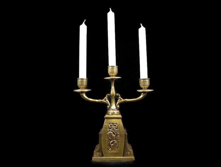 Antique Candle Holder Belgium Vintage Candlestick Large Etsy