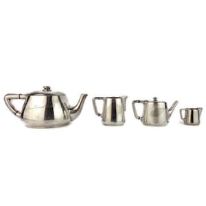 Conjunto de chá e café banhado a prata vintage, conjunto de chá e café Wiskemann