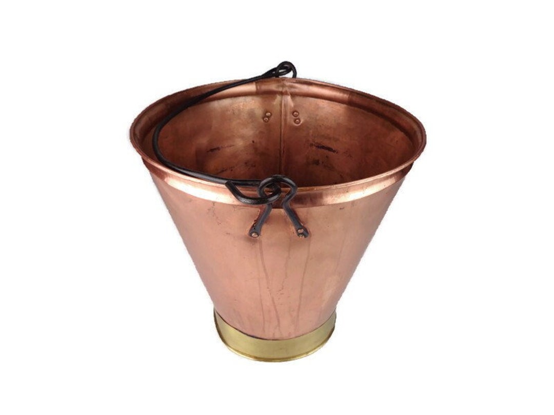 Antique Copper Firewood Storage Cauldron Fireplace Log - Etsy