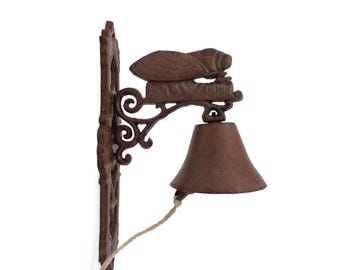 Antique Cast Iron Door Knocker, Vintage Door Bell