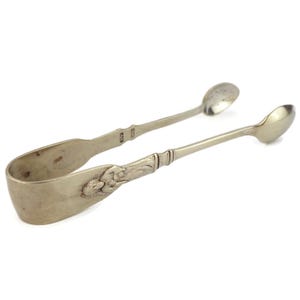 Antique Ice Clip, Silver Plated Ice Tongs, Collectible Silver Plated Ice Clip