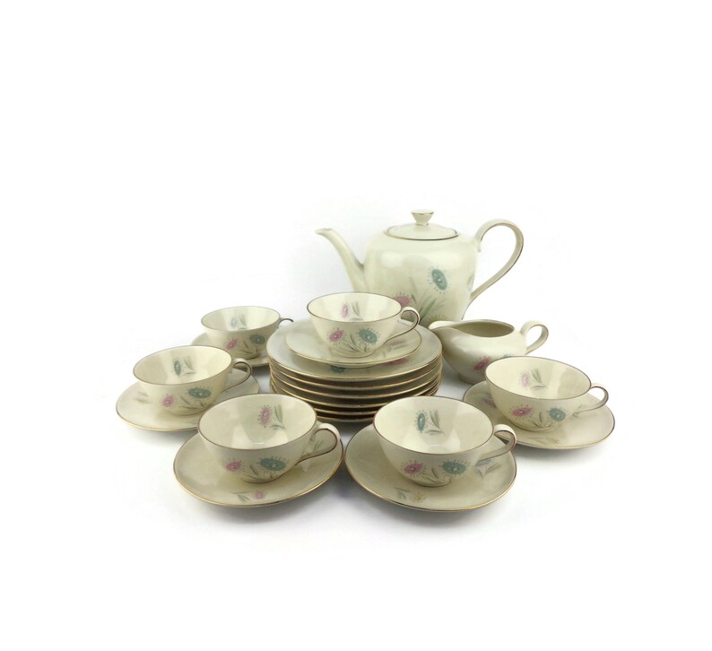 Vintage Porcelain Tea Coffee Set, Breakfast Dining Set Bavaria Germany ...