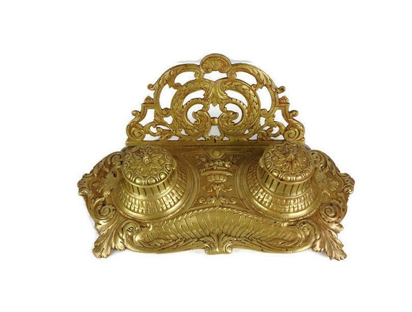 真鍮製 インク壺 アンティーク調JAPAN ヴィンテージ訳あり