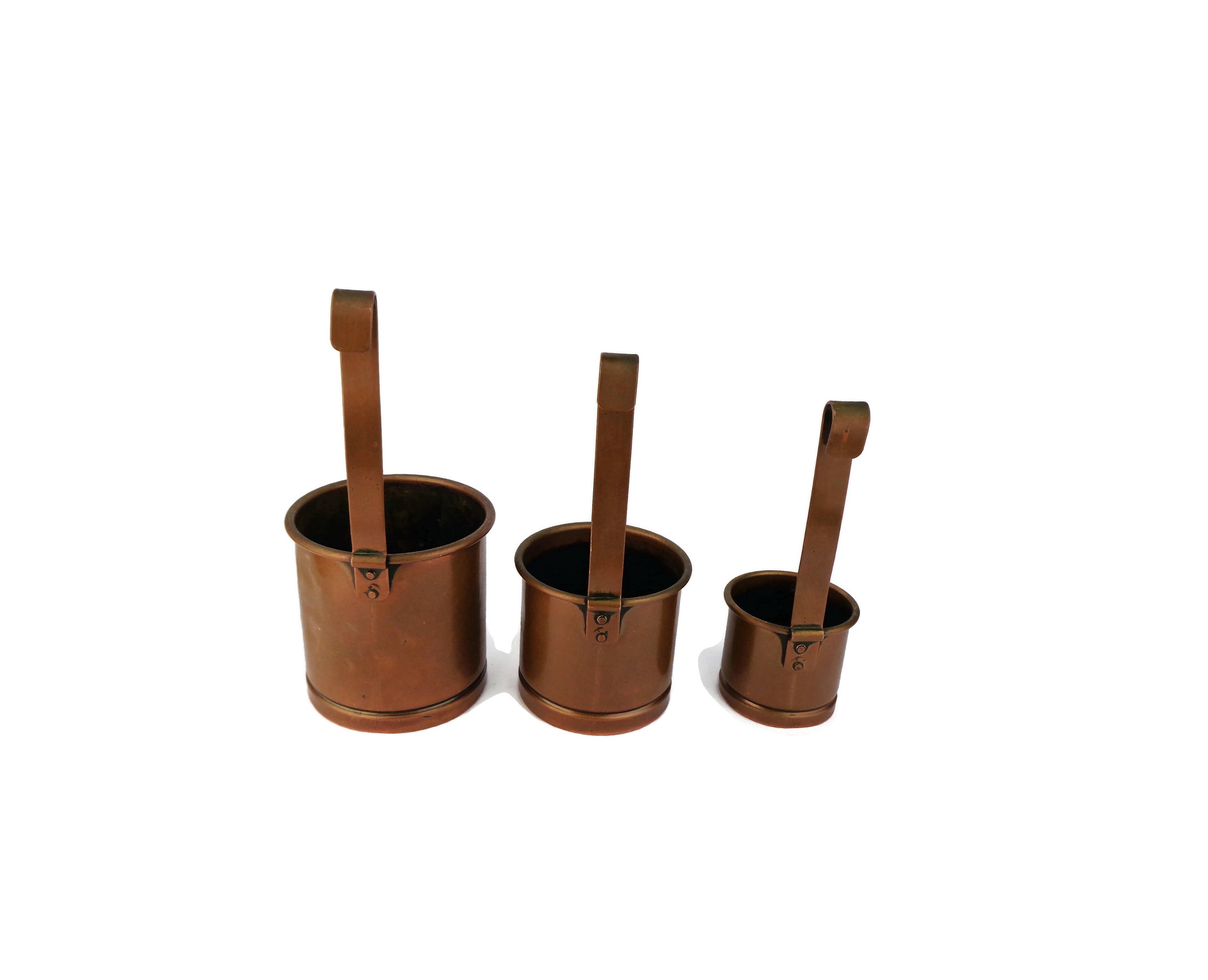 イギリスアンティーク 銅製 ハンドル付き計量カップセット イギリスアンティーク 銅製 ハンドル付き計量カップセット