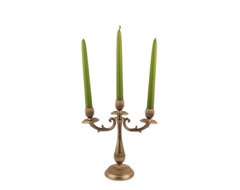 Portacandele in ottone antico, set di grandi candelieri in ottone, coppia di candelabri in ottone - Italia