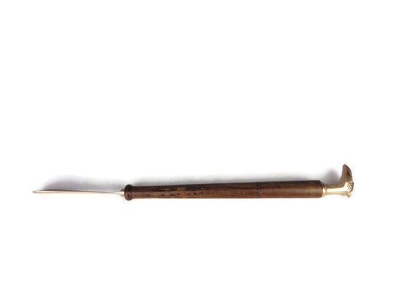 Large Brass Shoe Horn Goat With Wooden Handle, Sh… - image 9