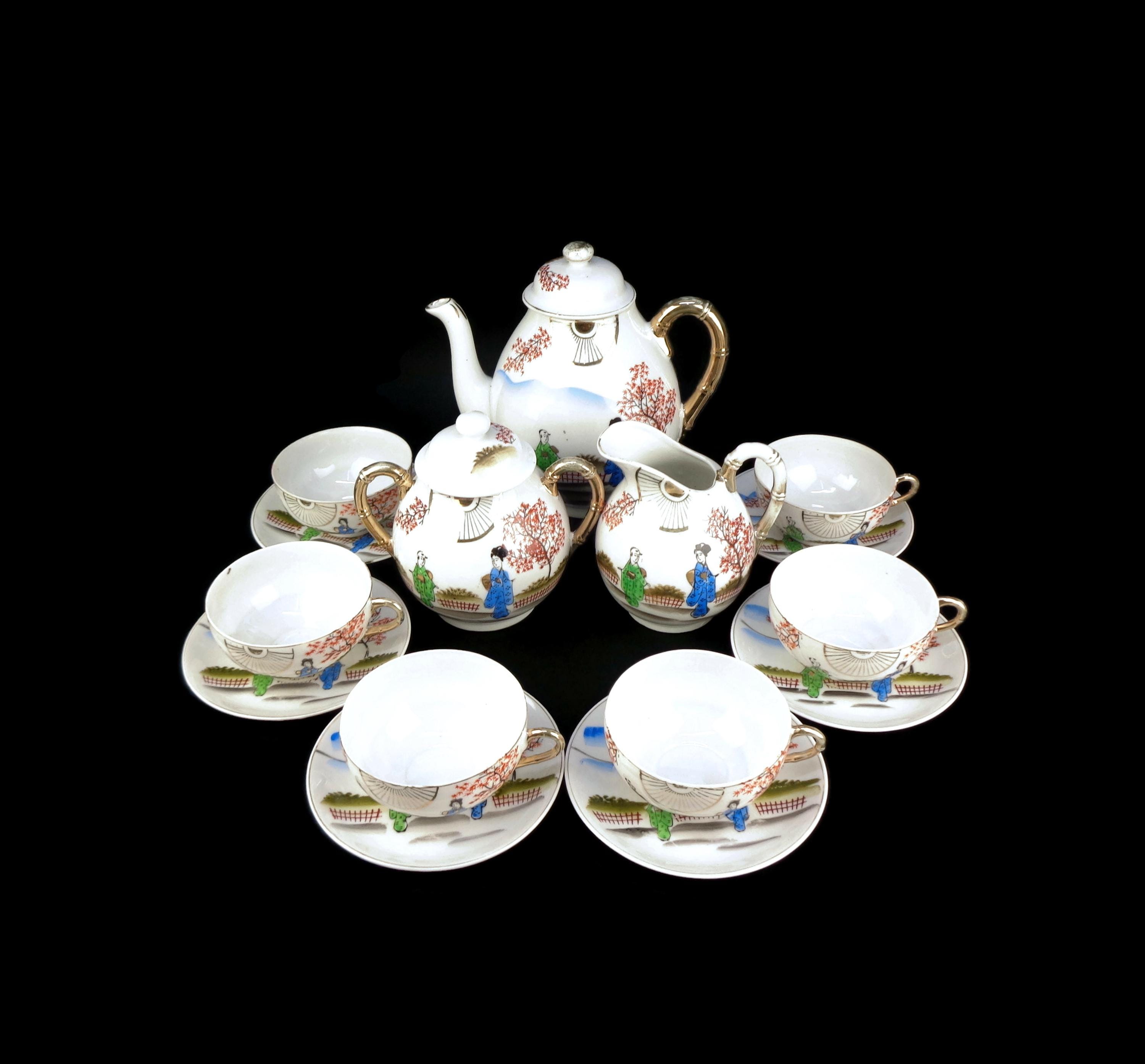 Vintage Porcelain Tea Coffee Set, Japanese Porcelain Coffee Tea Set ...