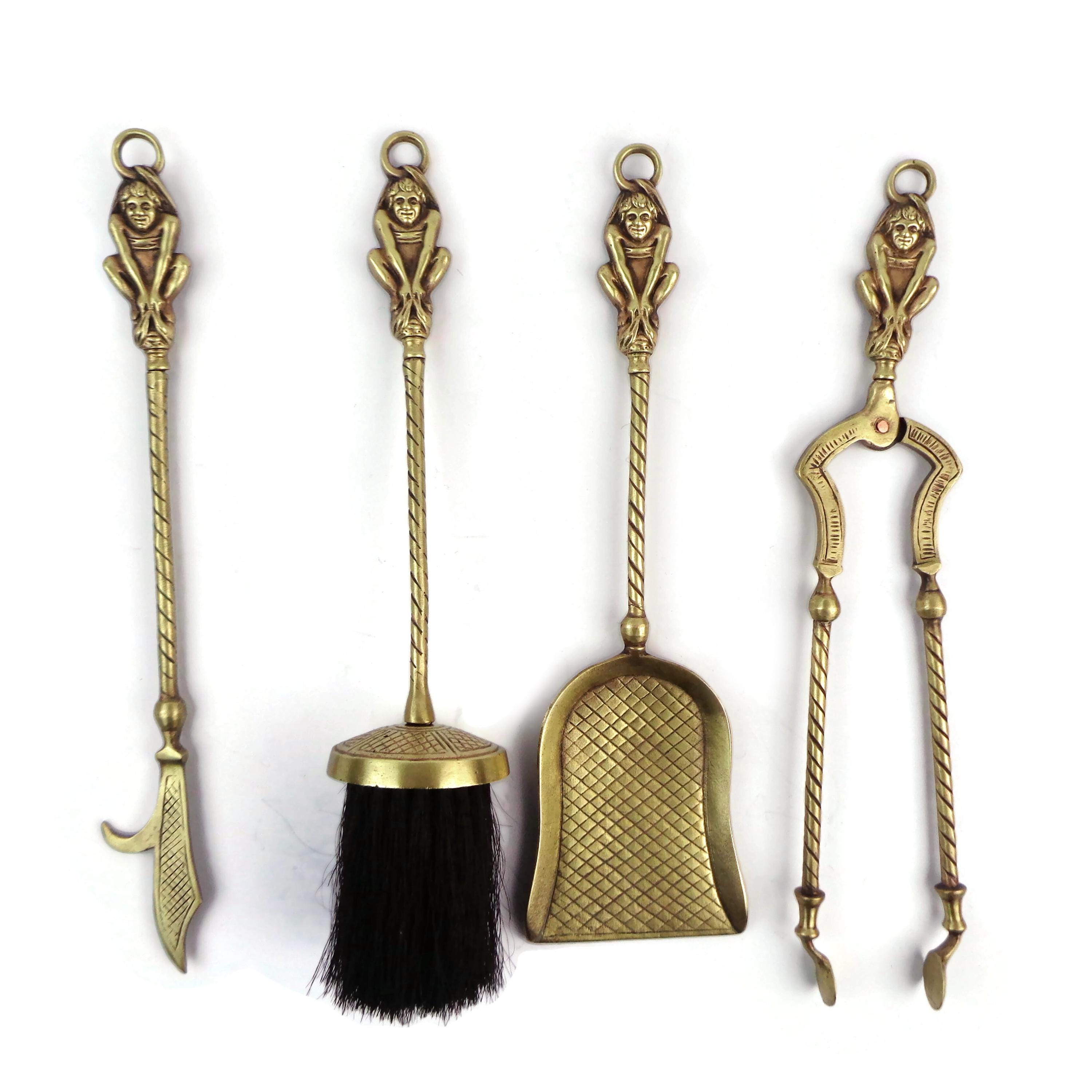 Antique Fireplace Tools Set, Vintage Barbecue Tools Set, Fire Pit Tools
