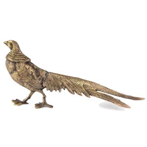 Vintage Brass Peacock Figurine, Antique Peacock Sculpture, Brass Peacock Statue