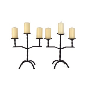 Vintage Iron Candle Holders Set, Pair Iron Candlestick