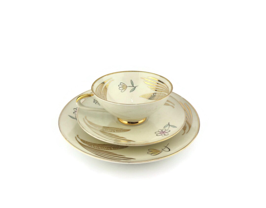 Vintage Porcelain Coffee Cup Set With Plates, Breakfast Set Bavaria ...
