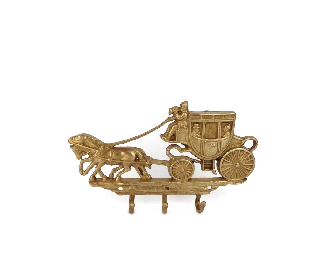 Porte-clés Mural Vintage – Laiton – Têtes De Chevaux – 7x6 Cm – Fabriqué UK