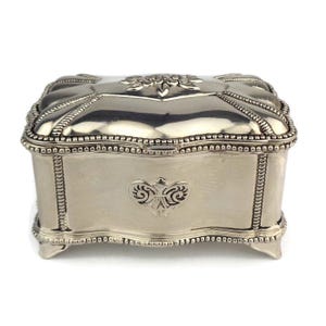 Antike Schmuckschatulle, Geprägte Schmuckschatulle, Vintage Metall Schmuckschatulle Mit Samt