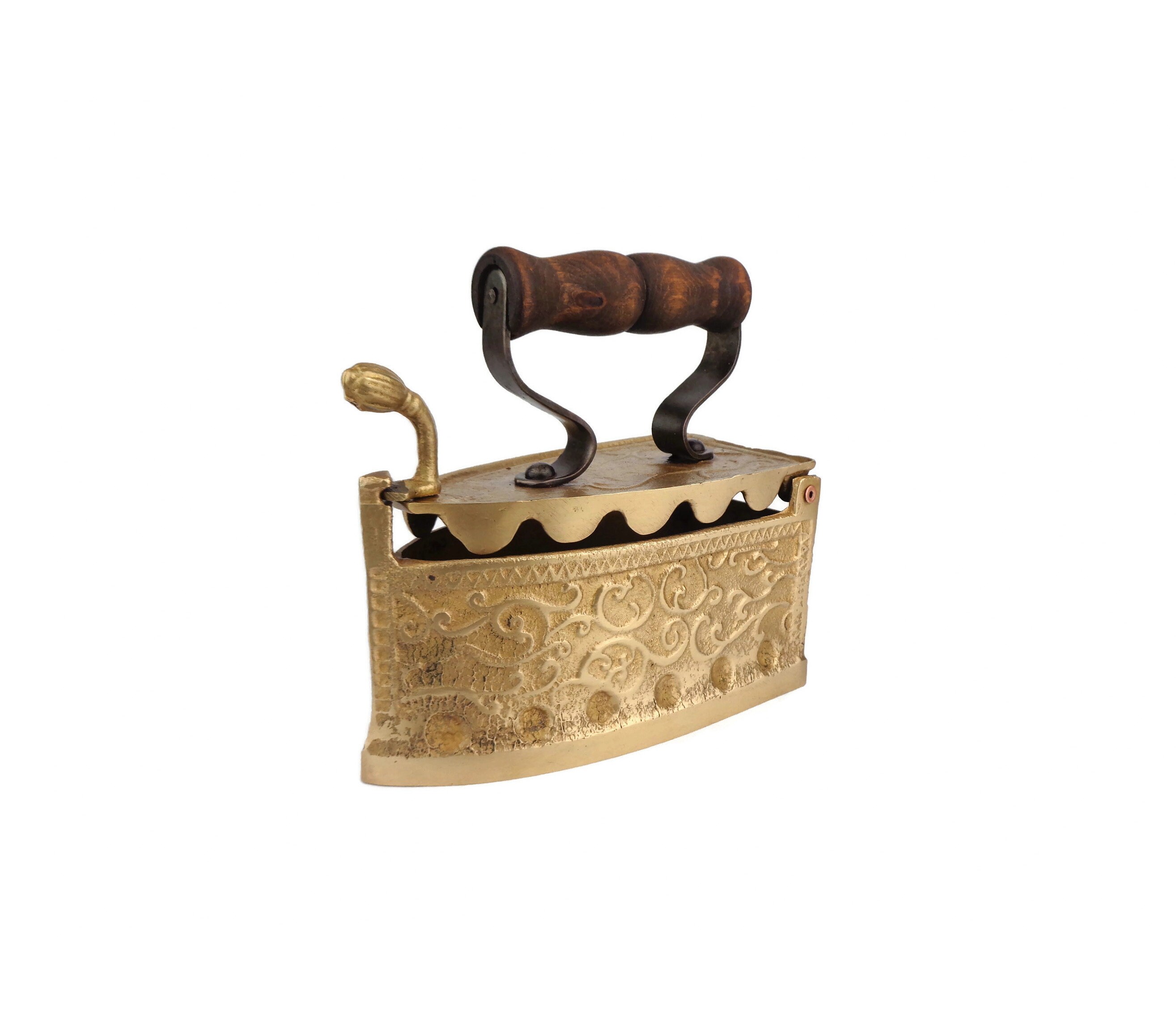 アンティークのフランス製真鍮アイロン、フランス製真鍮アイロン（1930