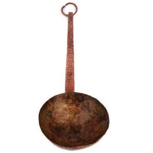 Antique Copper Ladle, French Copper Ladle, Jam Presserve Ladle, Handmade Copper Ladle, Hand Engraved Large, Solid Copper Ladle