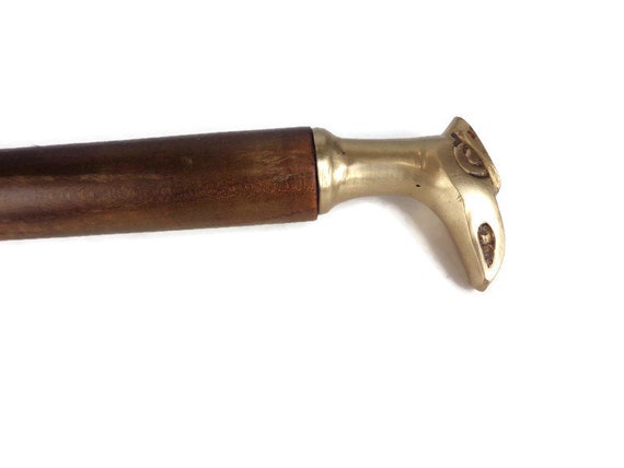 Large Brass Shoe Horn Goat With Wooden Handle, Sh… - image 8