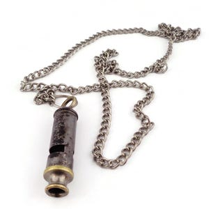 Police Whistle With Chain, Vintage City Police Whistle