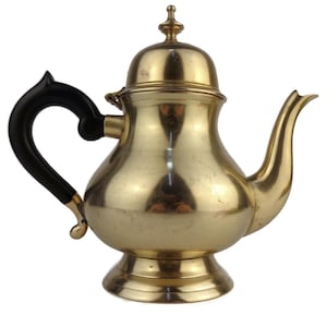 Vintage Messing Teekanne mit Kunststoff Griff