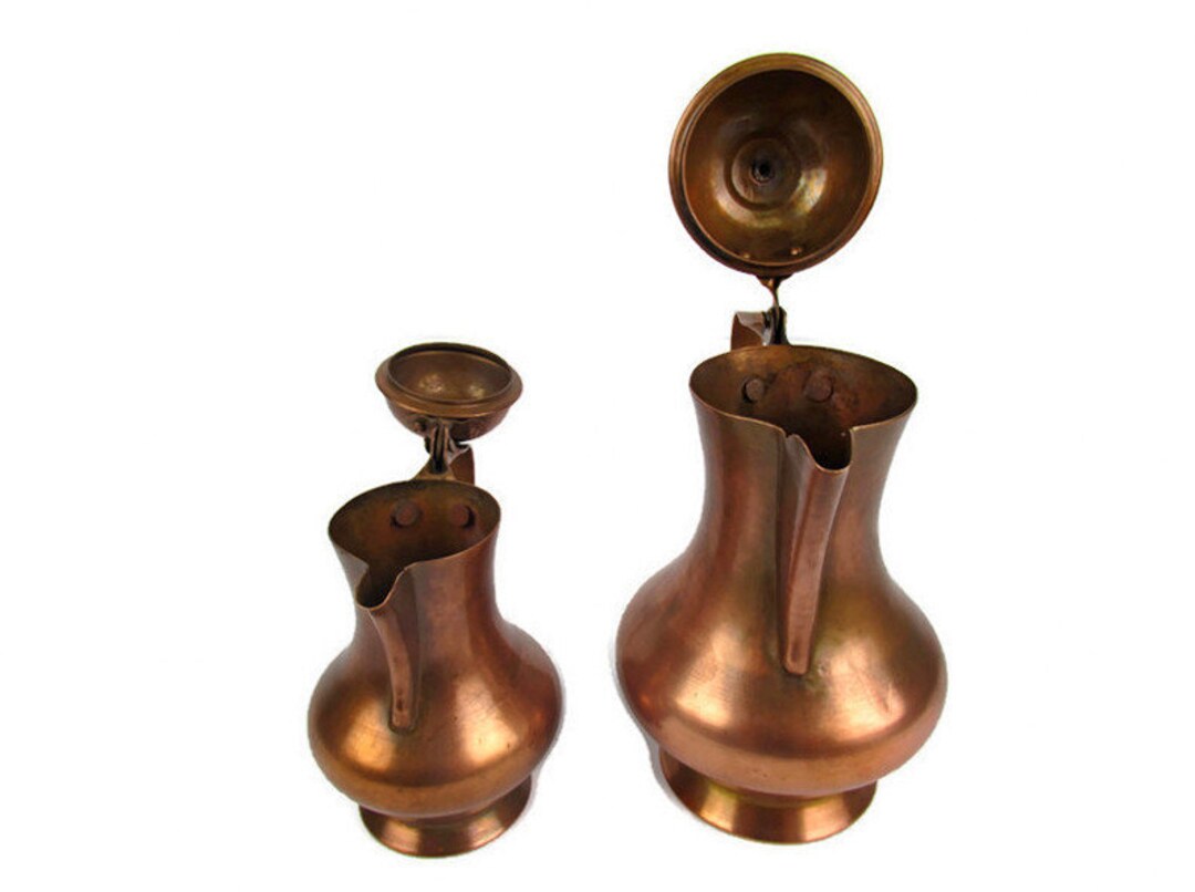 Vintage Copper Teapot Set Etsy