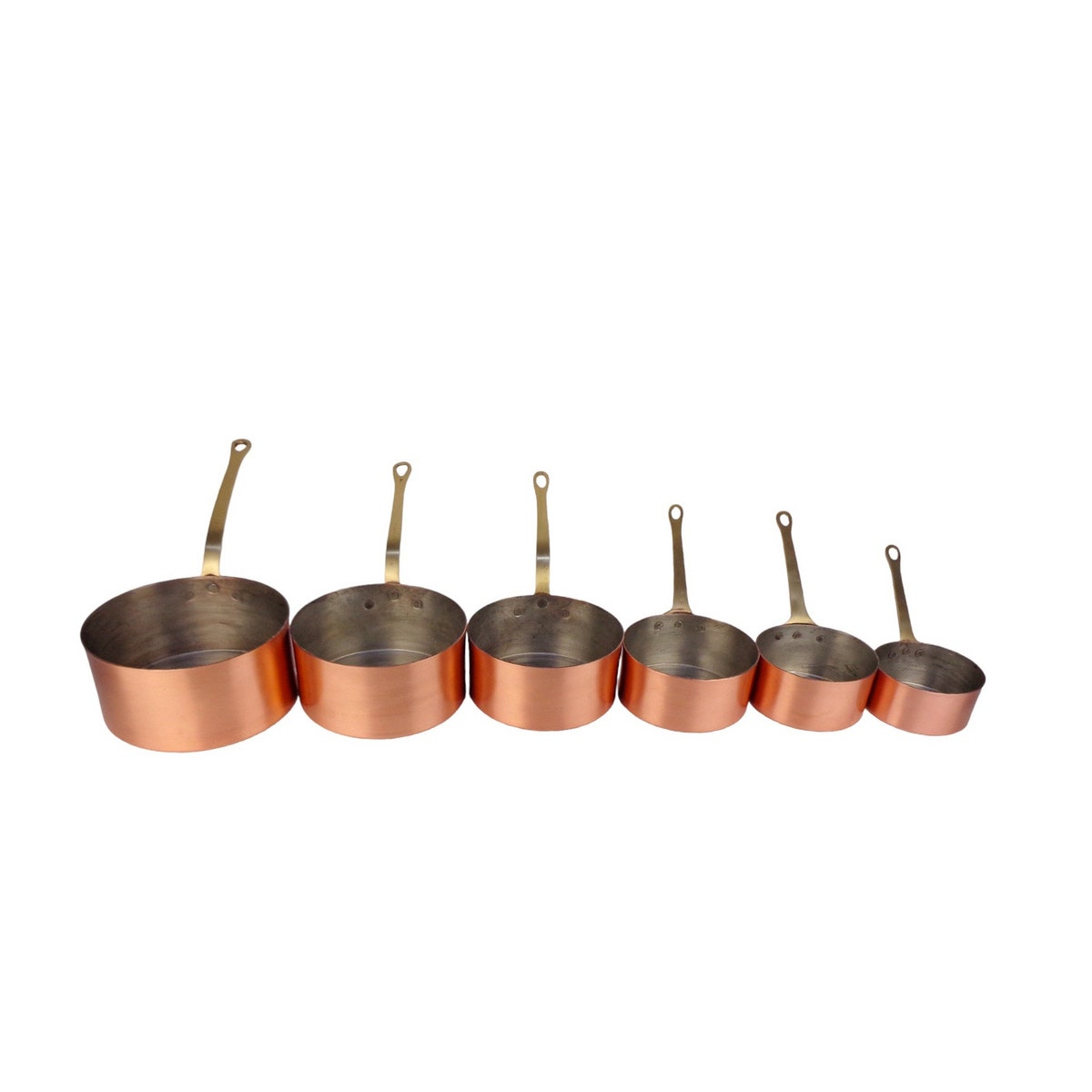 Vintage Copper Saucepan Set of 6