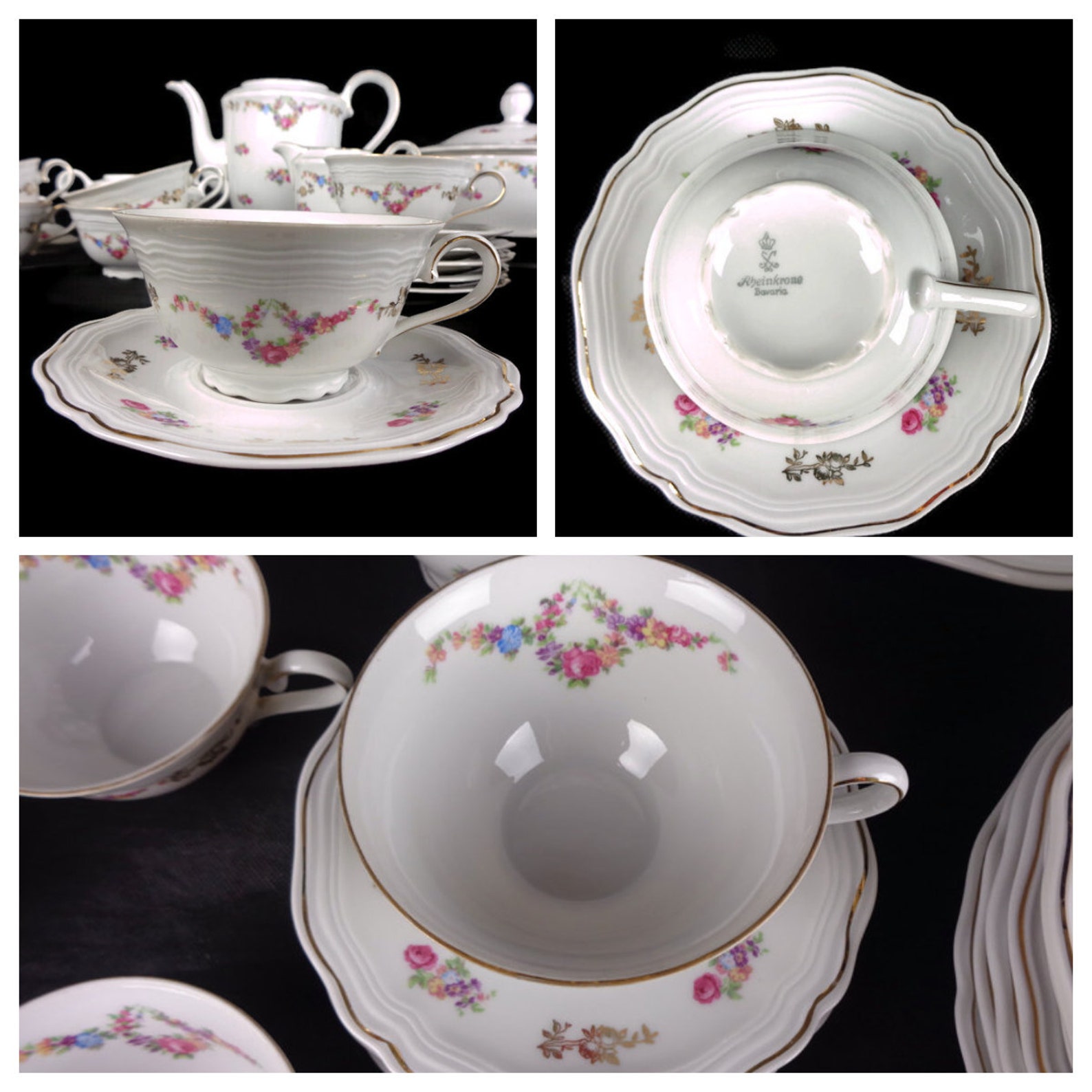 Vintage Porcelain Breakfast Set, Breakfast Dining Set Bavaria Germany ...