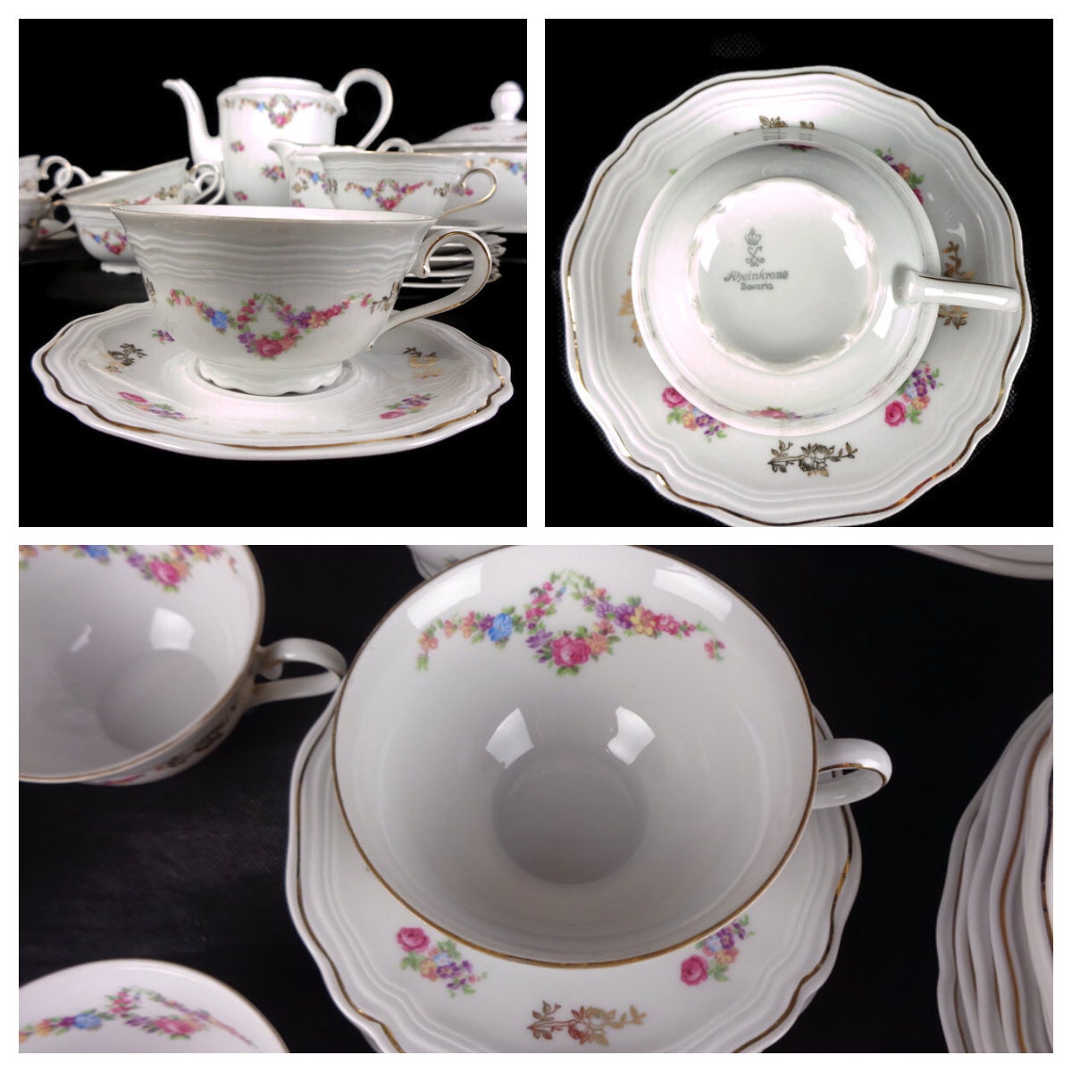 Vintage Porcelain Breakfast Set, Breakfast Dining Set Bavaria Germany ...