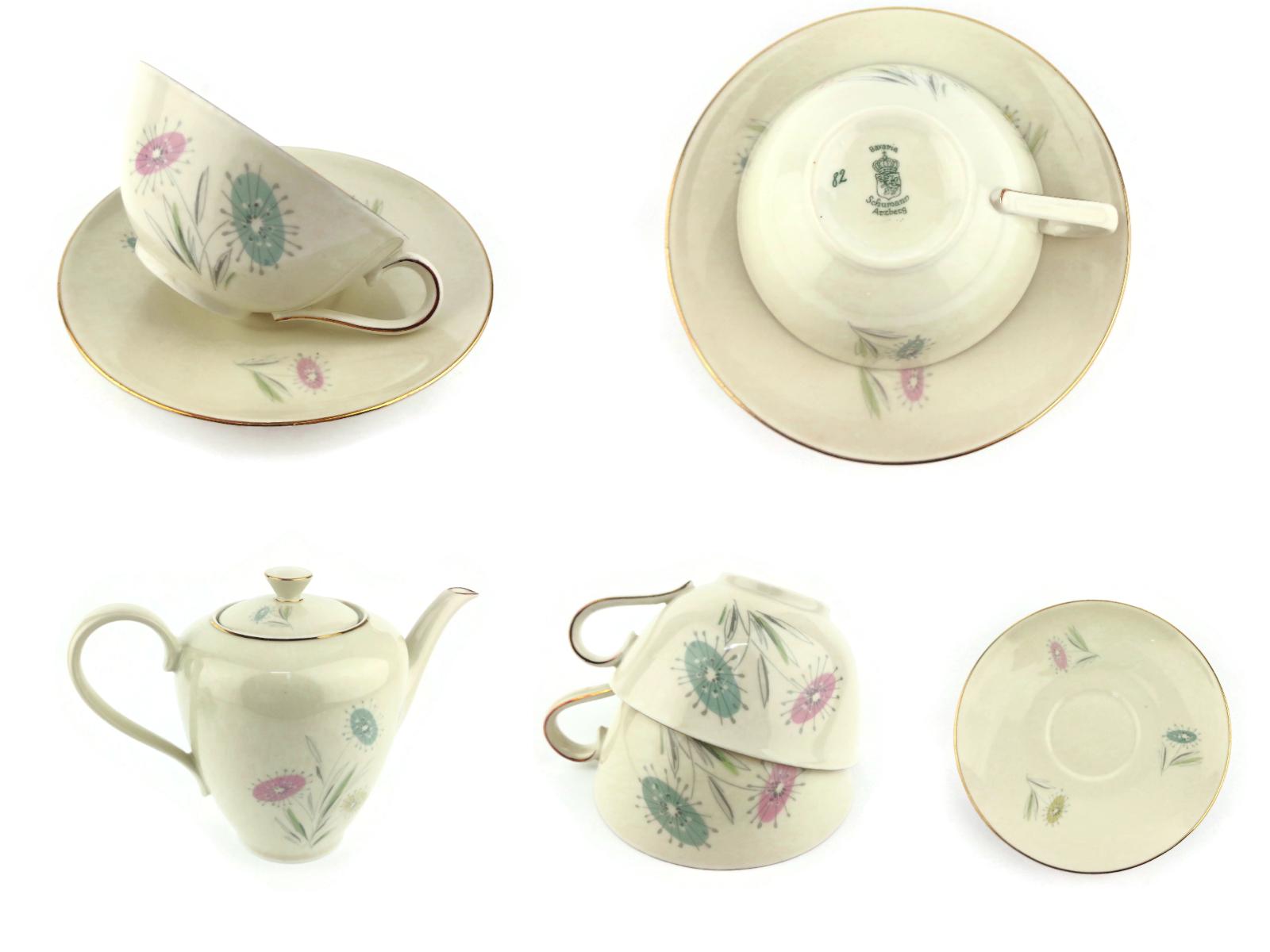 Vintage Porcelain Tea Coffee Set, Breakfast Dining Set Bavaria Germany ...