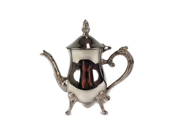 Vintage Metal Teapot With Legs Etsy