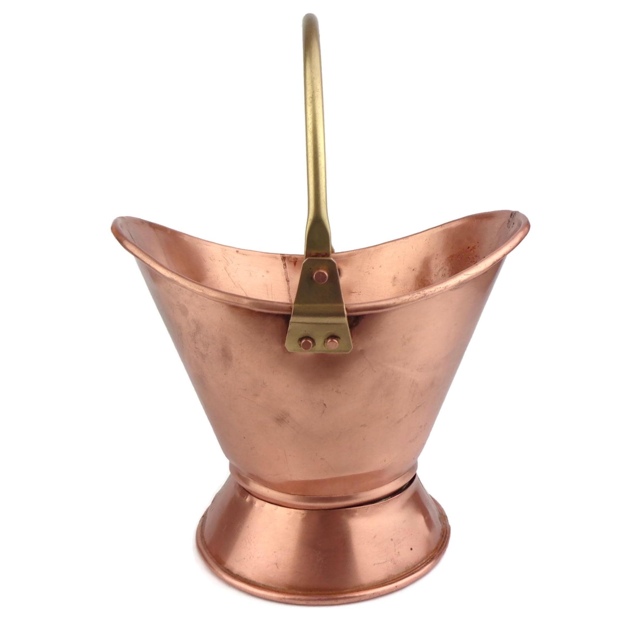 真鍮ハンドル付きアンティーク銅製植木鉢、ヴィンテージ銅製