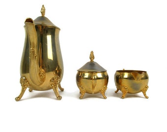 Ensemble thé/café vintage, ensemble théière antique sucrier et pichet à lait