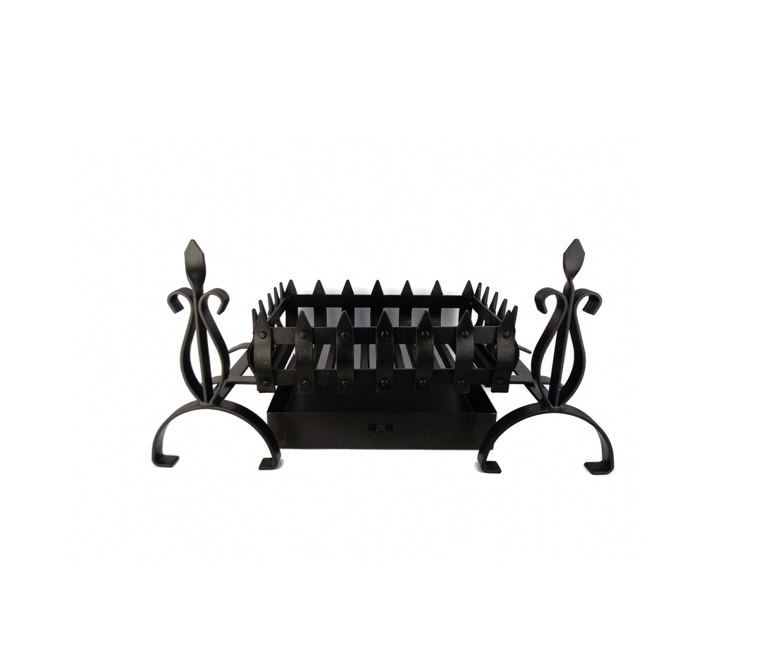 Antique Fireplace Andirons With Grate Iron Fireplace Grate Etsy
