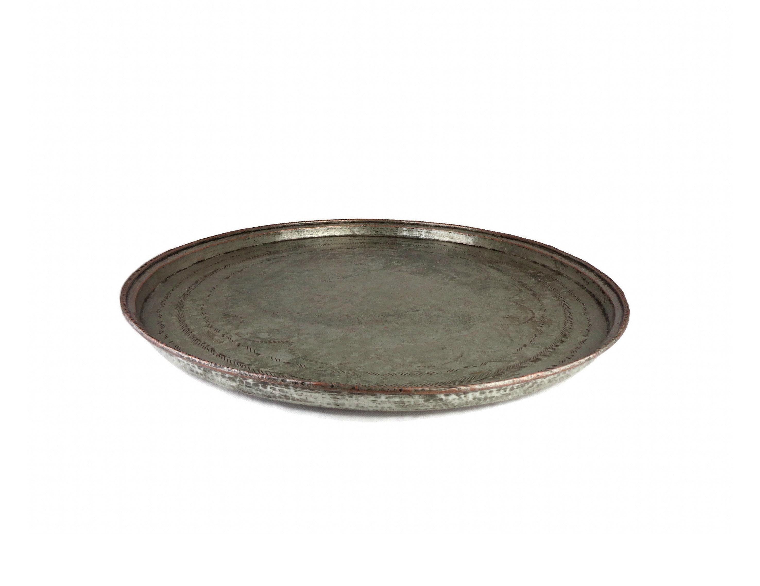 16世紀　オスマントルコ　ブロンズ　銅製　大型トレイ　アンティーク 16世紀オスマントルコブロンズ銅製大型トレイアンティーク