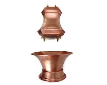 Francuski Zamek Miedziany Umywalka Lavabo, Fontanna Vintage Francja, Ręcznie Robiona Miedziana Umywalka Lavabo Francja