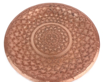 Antique Copper Tray, Moroccan Copper Tray, Handmade Copper Tray, Engraved Copper Tray