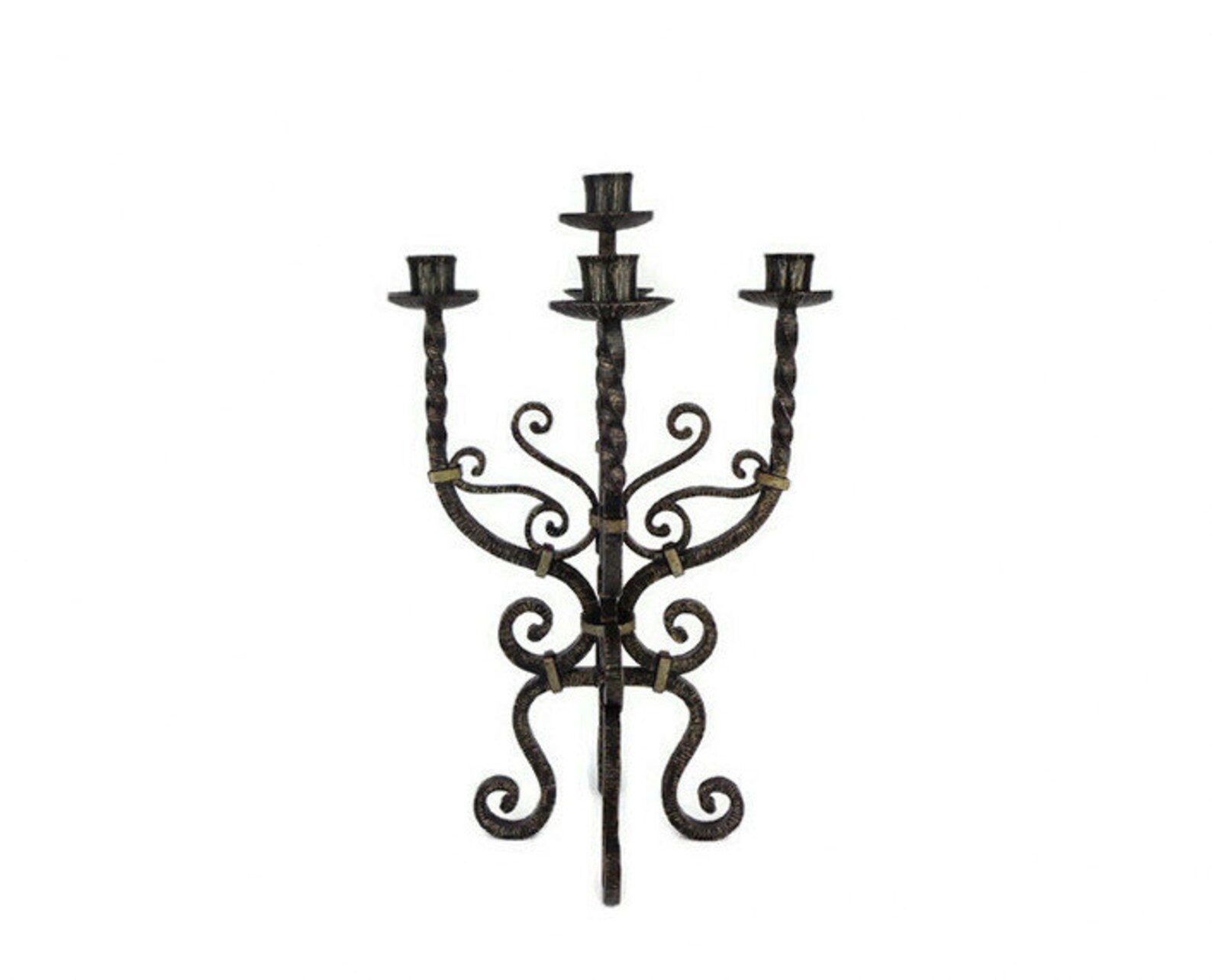 Antique Iron Candle Holder 5 Candles Vintage Wrowght Iron Etsy